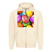 Sandshell Happy Easter Eggs Seamless Pattern Zipper Hoodie - BundleAndBundleShop