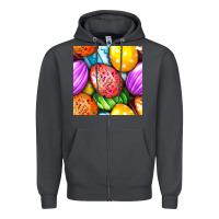 Smoke Happy Easter Eggs Seamless Pattern Zipper Hoodie - BundleAndBundleShop