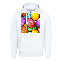 White Happy Easter Eggs Seamless Pattern Zipper Hoodie - BundleAndBundleShop