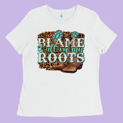 Blame It All On My Roots Ladies Tee Designed By Nancycooperartshop