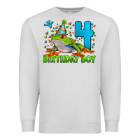 Dove Grey birthday boy frog age 4 Premium Sweatshirt - LillyAllenDesigns