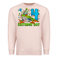 Pale Pink birthday boy frog age 4 Premium Sweatshirt - LillyAllenDesigns