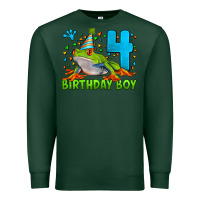 Sports Green birthday boy frog age 4 Premium Sweatshirt - LillyAllenDesigns