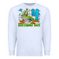 White birthday boy frog age 4 Premium Sweatshirt - LillyAllenDesigns