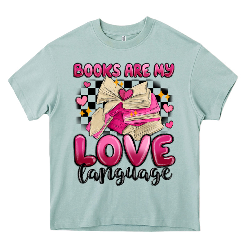 Books Are My Love Language Heavy Core Tee by MaliasSmallBusiness | Teevron