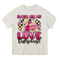 Cream books are my love language Heavy Core Tee - MaliasSmallBusiness