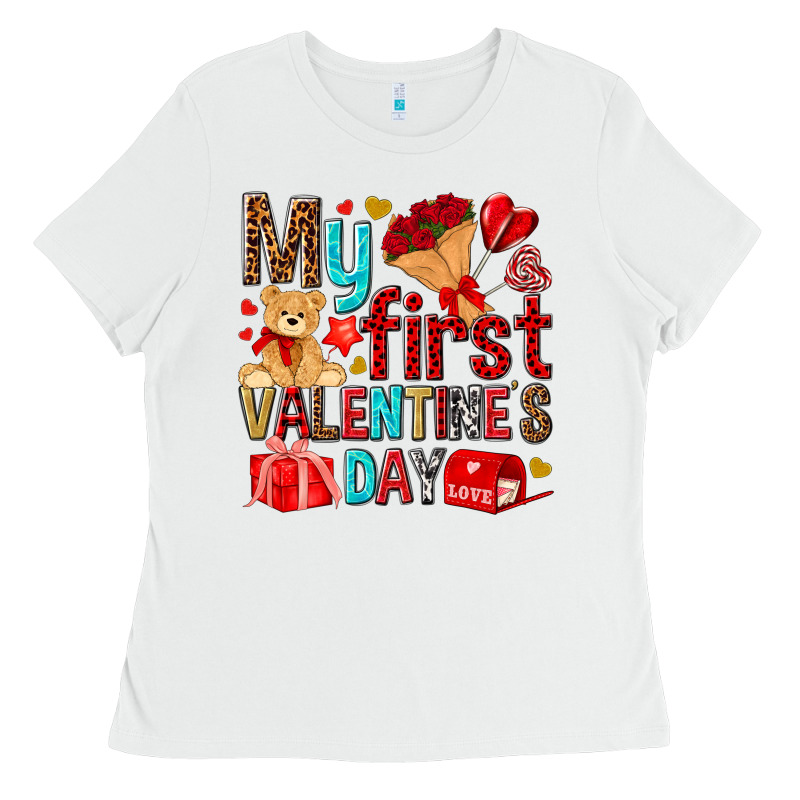 My First Valentines Day Ladies Tee by NancyCooperArtShop | Teevron