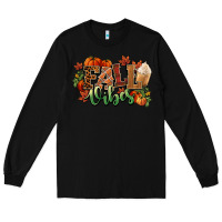 Black Fall vibes pumpkins Long Sleeve Tee - NancyCooperArtShop