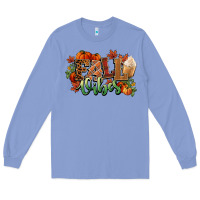 Colony Blue Fall vibes pumpkins Long Sleeve Tee - NancyCooperArtShop