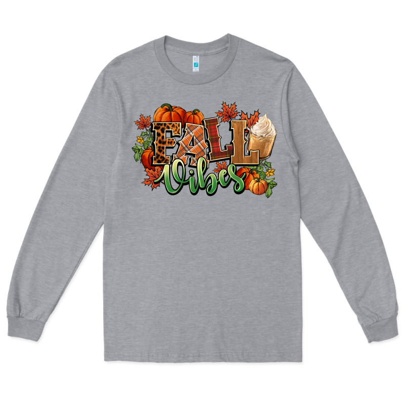 Fall Vibes Pumpkins Long Sleeve Tee by NancyCooperArtShop | Teevron