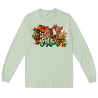 Matcha Fall vibes pumpkins Long Sleeve Tee - NancyCooperArtShop