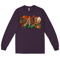 Plum Fall vibes pumpkins Long Sleeve Tee - NancyCooperArtShop