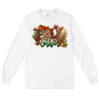 White Fall vibes pumpkins Long Sleeve Tee - NancyCooperArtShop