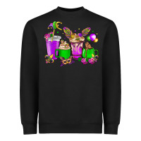 Black Mardi Gras coffee cups Heavyweight Sweatshirt - HowdyJamesFarm