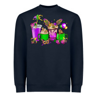 Navy Mardi Gras coffee cups Heavyweight Sweatshirt - HowdyJamesFarm