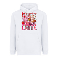 White Love You Latte Valentine Cupid Heavyweight Hoodie - CowhideDigitalArt
