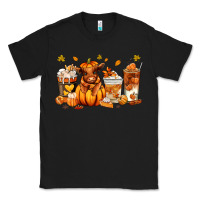 Black Fall Autumn cow pumpkin coffee cups Classic Tee - RanaPortraitStore