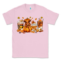 Bubblegum Pink Fall Autumn cow pumpkin coffee cups Classic Tee - RanaPortraitStore