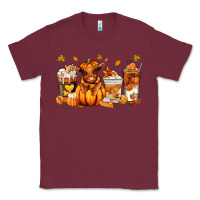 Burgundy Fall Autumn cow pumpkin coffee cups Classic Tee - RanaPortraitStore
