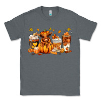 Charcoal Heather Fall Autumn cow pumpkin coffee cups Classic Tee - RanaPortraitStore