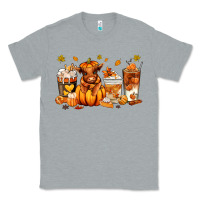 Heather Grey Fall Autumn cow pumpkin coffee cups Classic Tee - RanaPortraitStore