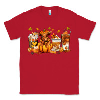 Red Fall Autumn cow pumpkin coffee cups Classic Tee - RanaPortraitStore