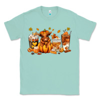 Seafoam Fall Autumn cow pumpkin coffee cups Classic Tee - RanaPortraitStore