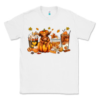 White Fall Autumn cow pumpkin coffee cups Classic Tee - RanaPortraitStore