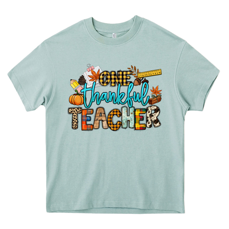 One Thankful Teacher Heavy Core Tee by NancyCooperArtShop | Teevron