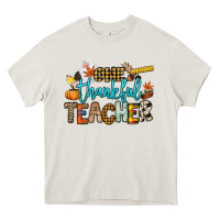 Cream One thankful Teacher Heavy Core Tee - NancyCooperArtShop