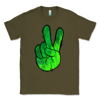 Army Green Green Peace Sign Classic Tee - Jasminsmagicworld