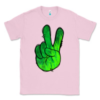 Bubblegum Pink Green Peace Sign Classic Tee - Jasminsmagicworld