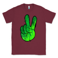 Burgundy Green Peace Sign Classic Tee - Jasminsmagicworld