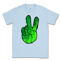 Dusty Blue Green Peace Sign Classic Tee - Jasminsmagicworld