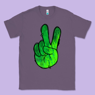 Green Peace Sign Classic Tee Designed By Jasminsmagicworld