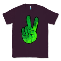 Plum Green Peace Sign Classic Tee - Jasminsmagicworld