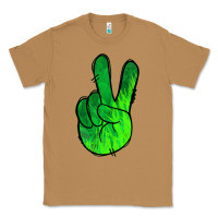 Toasted Coconut Green Peace Sign Classic Tee - Jasminsmagicworld
