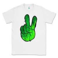 White Green Peace Sign Classic Tee - Jasminsmagicworld