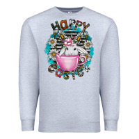 Heather Grey Happy Easter Premium Sweatshirt - CowhideDigitalArt