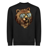 Black Papa Bear Heavyweight Sweatshirt - HowdyJamesFarm