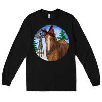Black Horse Christmas Long Sleeve Tee - RanaPortraitStore
