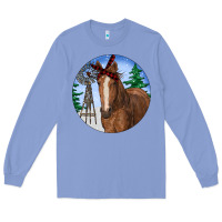 Colony Blue Horse Christmas Long Sleeve Tee - RanaPortraitStore