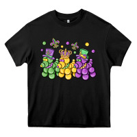 Black mardi gras bead dogs Heavy Core Tee - MaliasSmallBusiness