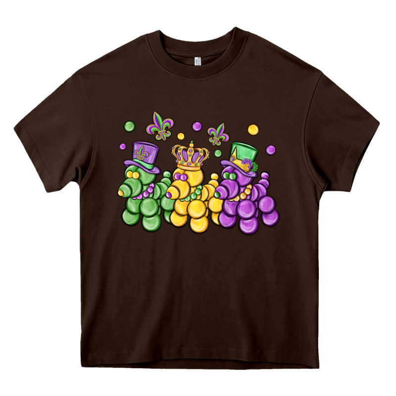 Mardi Gras Bead Dogs Heavy Core Tee by MaliasSmallBusiness | Teevron