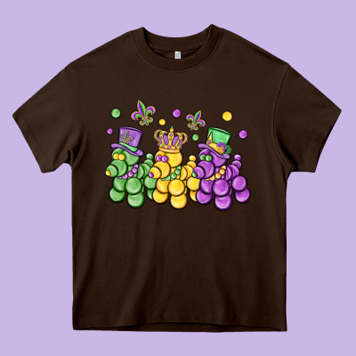 Mardi Gras Bead Dogs Heavy Core Tee Designed By Maliassmallbusiness