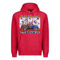 Cardinal Fourth Of July Truck American Flag Premium Hoodie - FaDigitalArtStudio