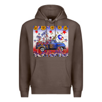 Coffee Fourth Of July Truck American Flag Premium Hoodie - FaDigitalArtStudio