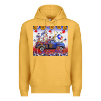 Mustard Fourth Of July Truck American Flag Premium Hoodie - FaDigitalArtStudio