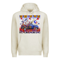 Oatmeal Heather Fourth Of July Truck American Flag Premium Hoodie - FaDigitalArtStudio