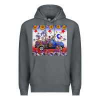 Rock Fourth Of July Truck American Flag Premium Hoodie - FaDigitalArtStudio